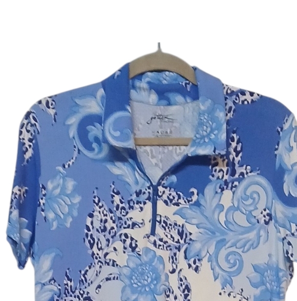 Gottox - NWOT Multi Colored Shift Dress, Zipperd Neck, Short Sleeve, Collared - Picture 8 of 11